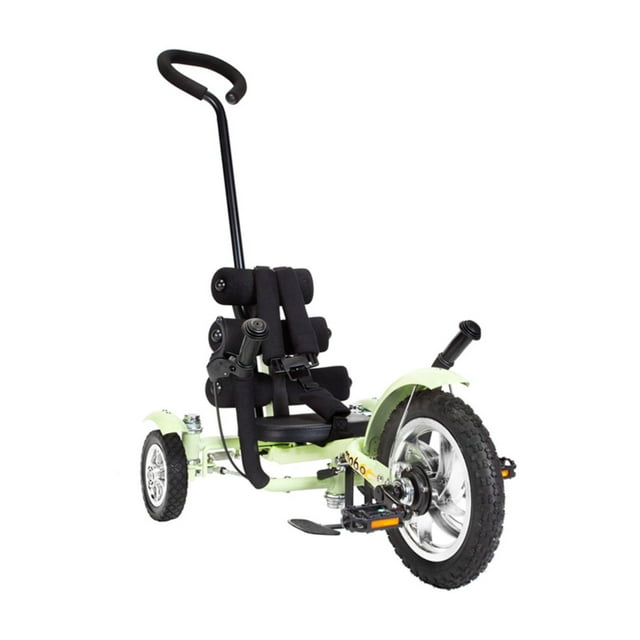 Mobo Mega Mini: The Roll-to-Ride 3-Wheeled Cruiser Tricycle, Push & Pedal Ride On Toy, Green