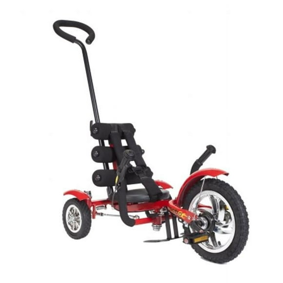 Mobo Mega Mini: The Roll-to-Ride 3-Wheeled Cruiser Tricycle, Push & Pedal Ride On Toy, Red