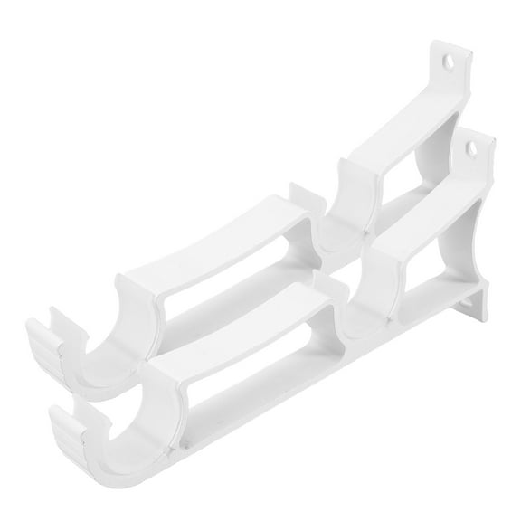 Mobutofu 1 Pair Curtain Rod Holder Stand Compact White Aluminum Alloy for Bathroom Installation