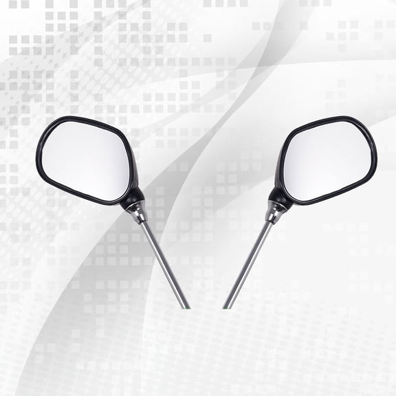 Mobutofu 1 Pair Universal Round Glass Lens Rearview Handlebar Mirror for Cycling Bikes, ABS Material, 11.8x4.5x1.6 inches