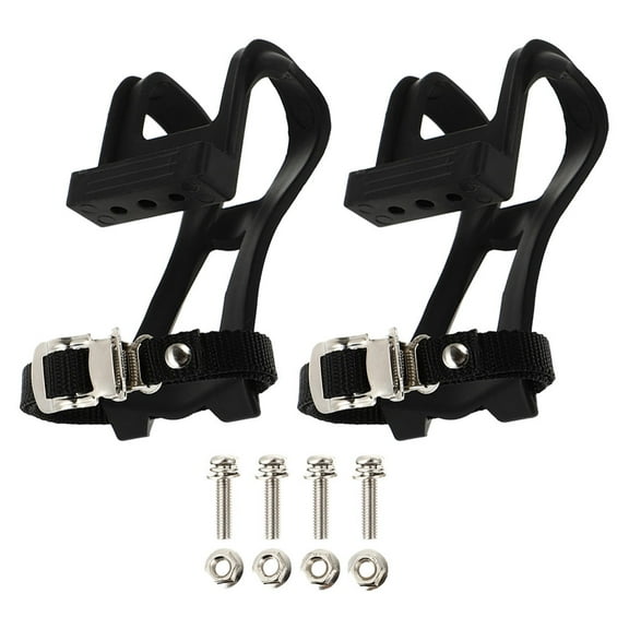 Mobutofu Adjustable Toe Clips Pedal Set for Indoor Exercise Bikes, Cycling Accessories for Enhanced Workout Performance