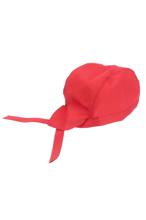 1 Set Chefs Hat Red Canvas Adjustable Ribbon for Professional Chefs and Bakers
