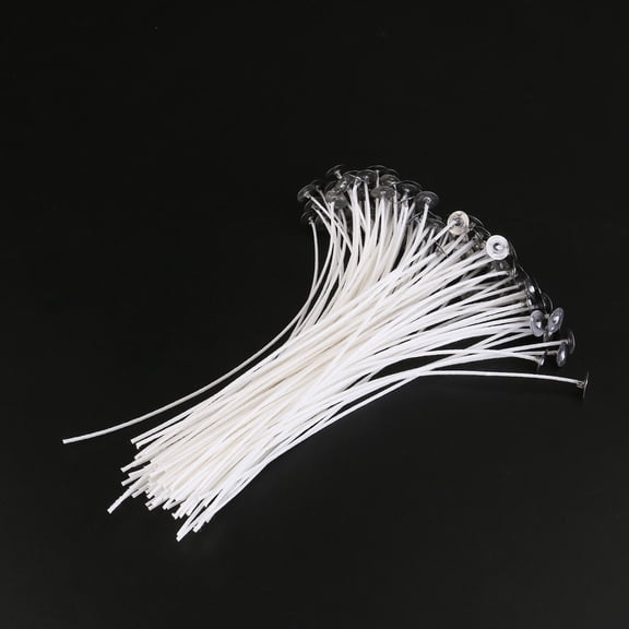 Mobutofu 100Pcs Candle Wicks White Cotton Core Prewaxed Tabs for DIY Candle Projects