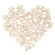 Mobutofu 100Pcs Craft Stars Wood Small Wood Stars for Crafts Wedding Party Table Decorations