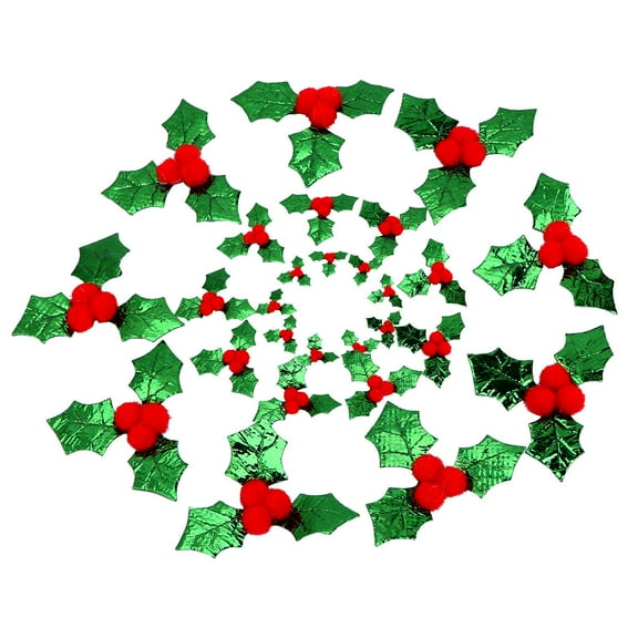 Mobutofu Confetti Ornaments Green Leaf Toys Creative 100Pcs 1Pack 2x1.6in Fabric