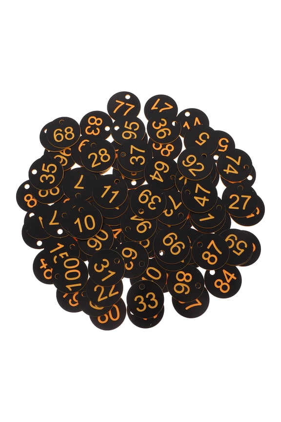 Black PVC Number Tags for Organizing Keys Daily Use Versatile 100Pcs