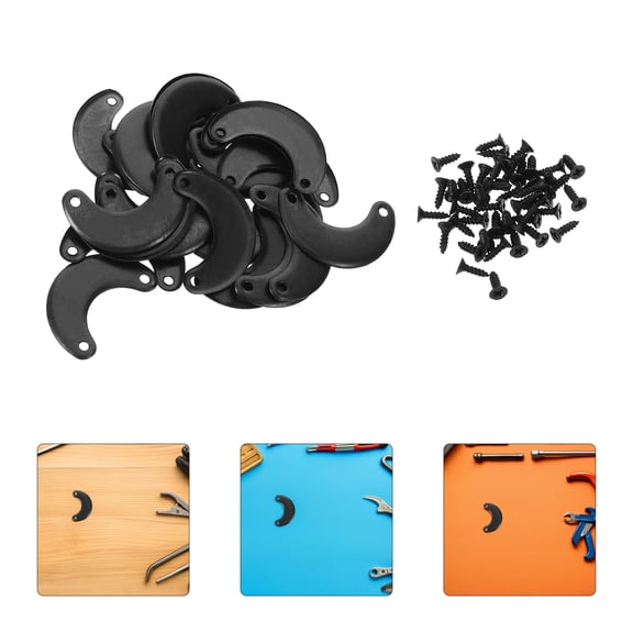 Mobutofu 100Pcs Picture Frame Turn Buttons Black Metal Fasteners for Frame Locking and Hanging