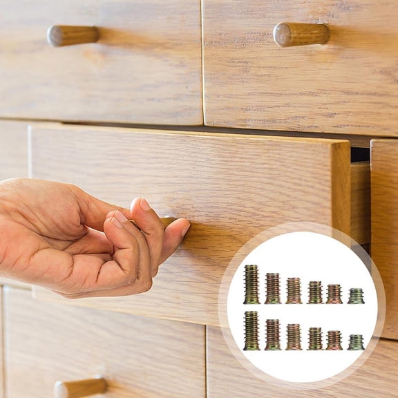 Mobutofu 105pcs Assorted Color T Nuts Carbon Steel Socket Nuts for Home Use Durable Rust Resistant