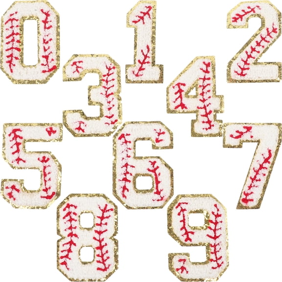 Mobutofu 10Pcs Assorted Color Embroidered Number Patches for Clothes Backpacks and Hats