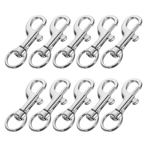 Mobutofu 10Pcs Stainless Steel Swivel Snap Hook Plated Silver with Fish Mouth Clip for Dog Chains and Accessories