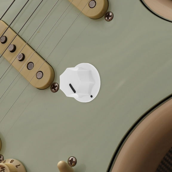 Mobutofu 10Pcs Guitar Volume Control Knobs White Plastic Replacement Parts for Electric Instruments