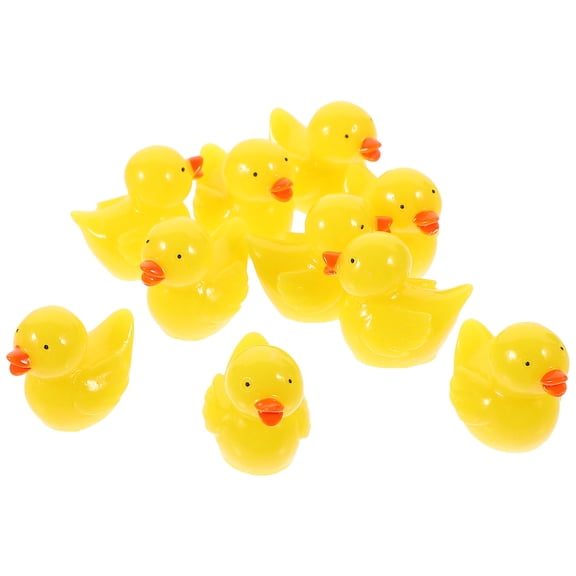 Mobutofu 10Pcs Miniature Figurines Duck Shape Cartoon Style for Office Decoration