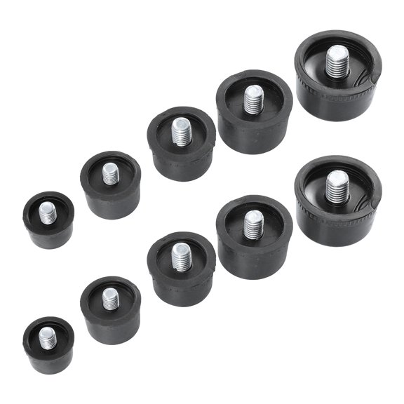 Mobutofu 10Pcs Round Black Rubber Mallet Head Tips Oil Resistant Wear Resistant for Delicate Materials Handling