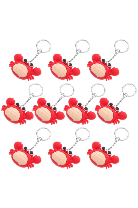 10Pcs Red Crab Key Chains Fine Craftsmanship for Hanging Keys and Bag Accessories