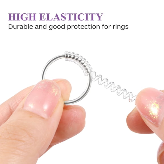Mobutofu 12Pcs Ring Size Adjuster Silicone Clear Transparent Ring Guards for Wide Bands Protection