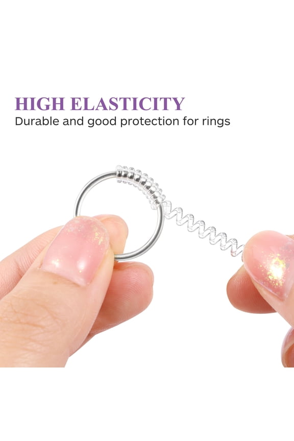 12Pcs Ring Size Adjuster Silicone Clear Transparent Ring Guards for Wide Bands Protection