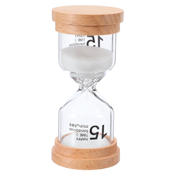 Mobutofu 15 Minute Wood Hourglass Sand Timer for Baking and Game Night
