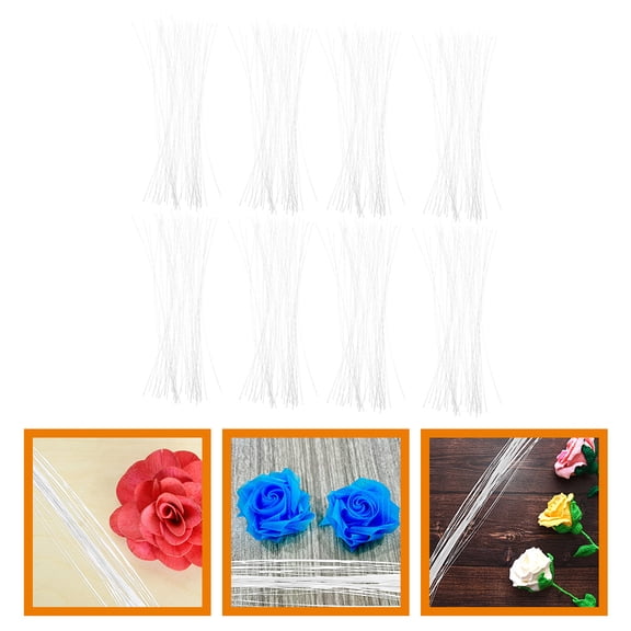 Mobutofu 150Pcs Flower Bouquet Sticks Paper Flower Stems for Garden Decor Coffee House