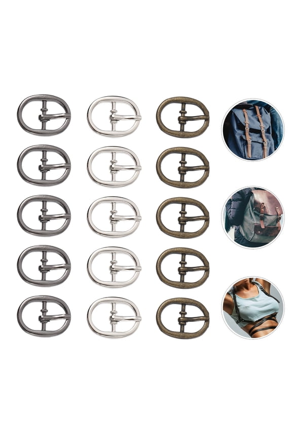 15Pcs Assorted Color Alloy Buckles for Watch Belt and Bag Strap Adjustment
