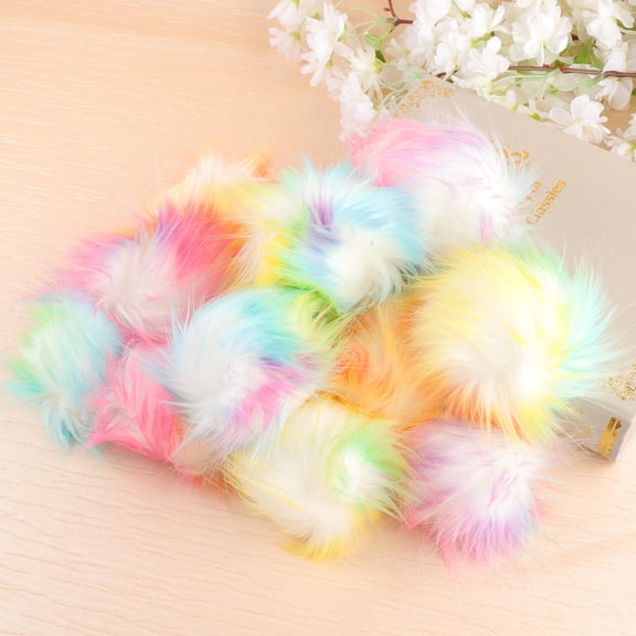 Mobutofu 16Pcs Plush Ball Assorted Color Round Fluffy Ball Design For Diy Sewing Projects Clothes Accessories