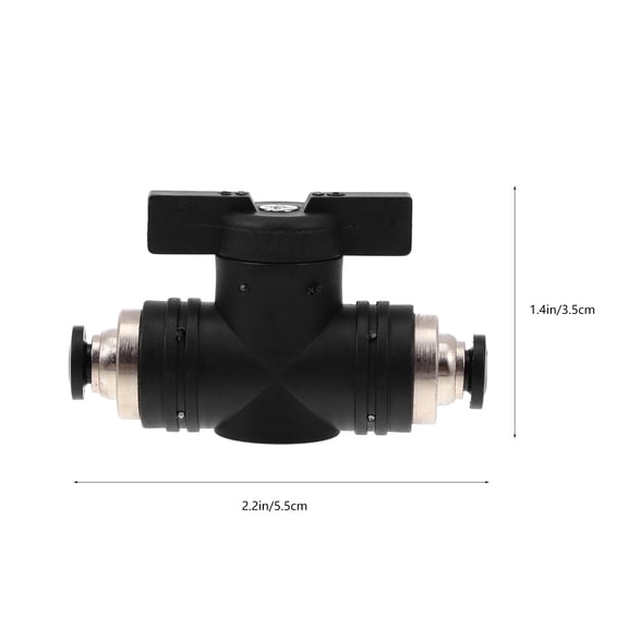 Mobutofu 1Pack BUC-4 Air Valves Black Plastic Manual Valve Operation Quick Coupling for Pneumatic Systems 3.5X5.5X2CM