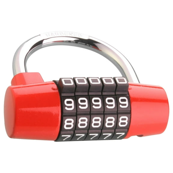 Mobutofu 1Pack Big Combination Security Padlock Red Zinc Alloy for Luggage Suitcase Anti Theft Protection