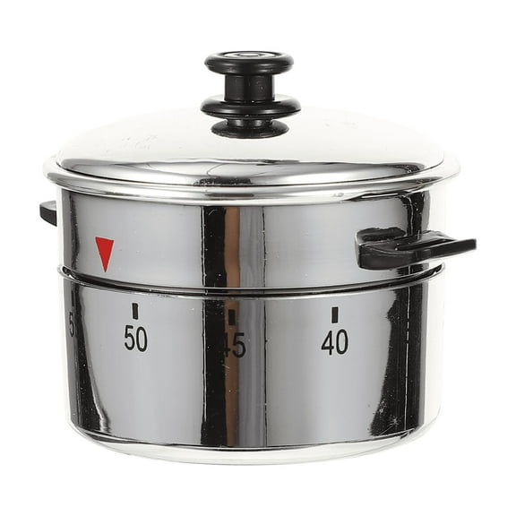 Mobutofu 1Pack Clockwork Timer for Kitchen Tools in Silver Color 6x6x4.5cm for Cooking and Baking