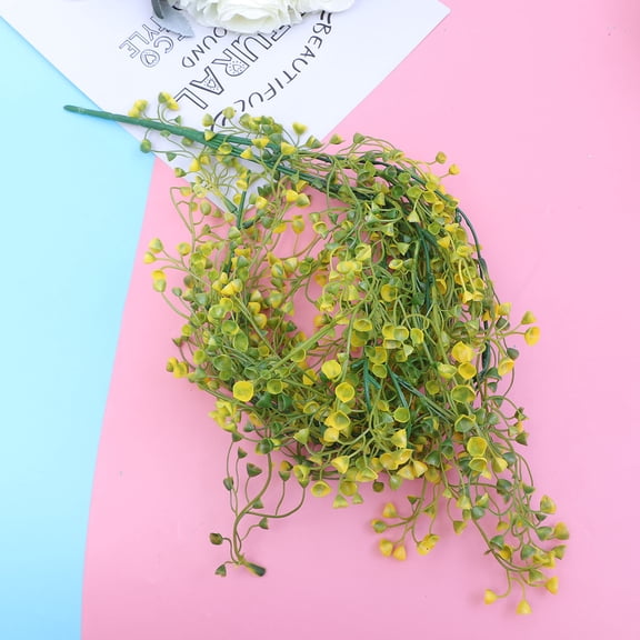 Mobutofu 1Pack Fake Vine Willow Rattan Flowers Non Fading Homeowners Green Yellow Purple