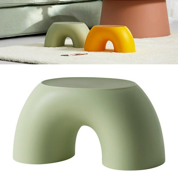 Mobutofu 1Pack Low Foot Stool Green Color PP Plastic Material for Kitchen Use