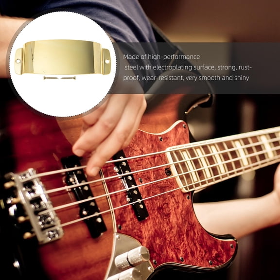 Mobutofu 1-Pack Metal Bass Guitar Bridge Protector, Rectangular Guard for Instrument , Practice & Live Performance