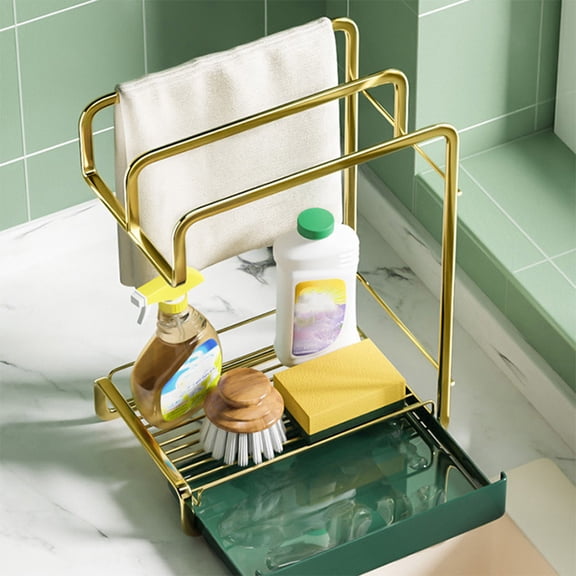 Mobutofu 1Pack Olive Green Wall Hanging Drain Rack PP Material Compact Minimalist Design Drying Storage