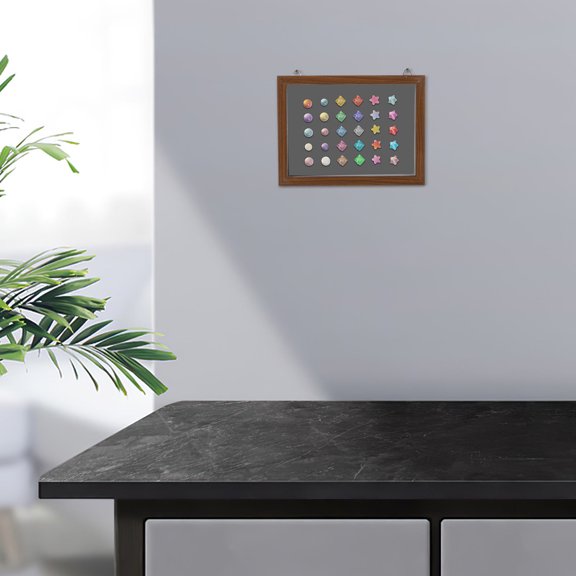 Mobutofu Coffee Wood Grain Display Case with Transparent Window for Badge and Medal Storage