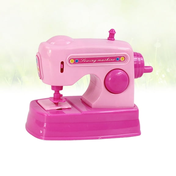 Mobutofu 1Pack Pink Mini Electric Sewing Machine Toy for Girls with Protective Cover and Sound Function