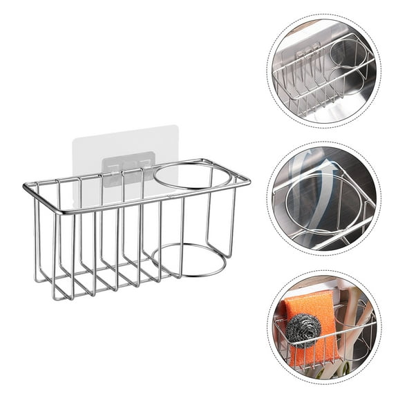 Mobutofu Dish Rag Holder Basket 1-Pack - Space Saving Kitchen Sink Organizer for Home Counter, Compact 11.8 x 2.9 x 2.9 Inches