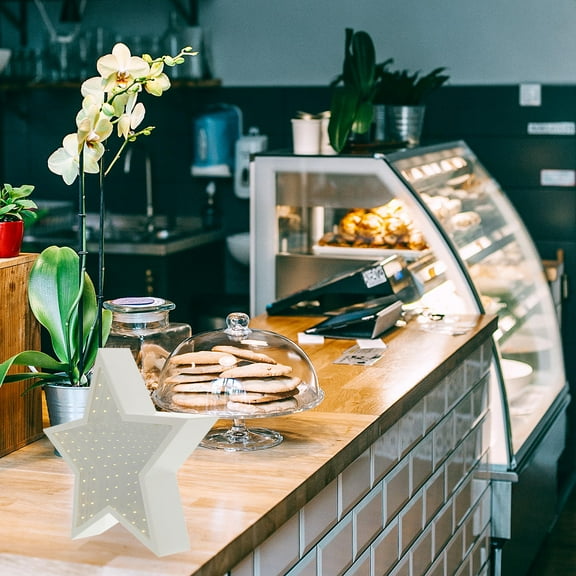 Mobutofu 1Pack Star Shape Tunnel Modeling Led Light for Bedroom Night Lighting 3D Design Plastic White 9.4X9.4X2In