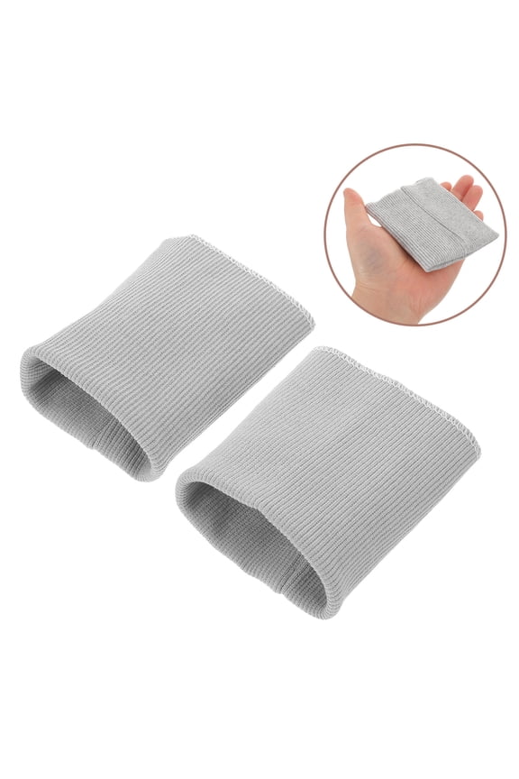 1Pair Light Grey Rib Knit Cuff Sleeve Replacement Elastic Ribbed Trim for Jackets Sweatshirts DIY Sewing