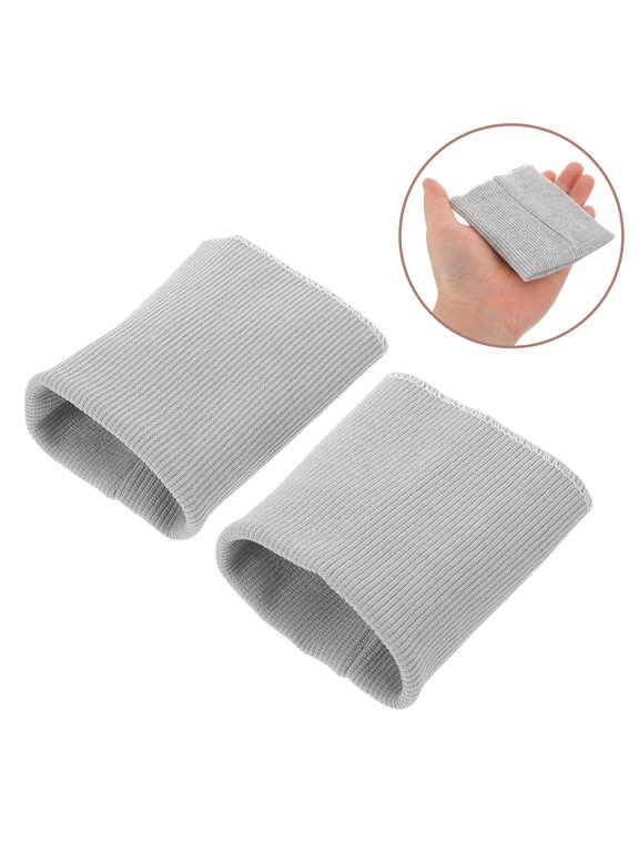 Elastic Ribbed Cuff Trim Light Grey Polyester for DIY Garment Upgrades 1Pair
