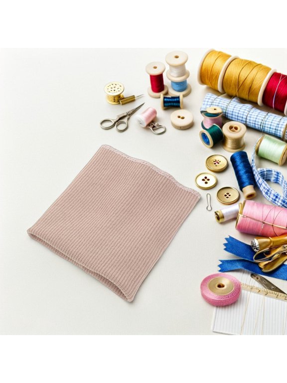 DIY Light Brown Rib Knit Cuff for Jackets and Sweatshirts, Durable and Stretchy