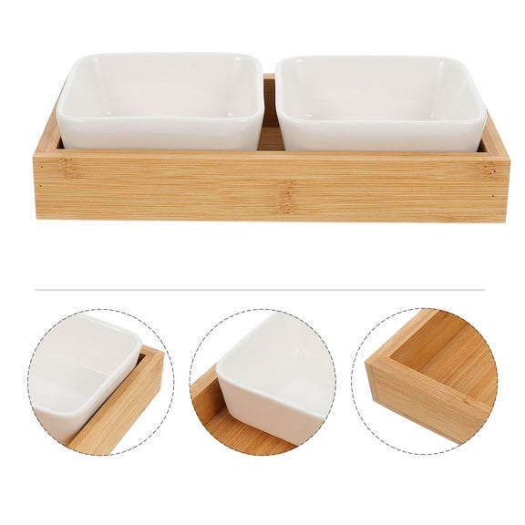 Mobutofu 1Pc Ceramic Fruit Plate with Multi-Grid Design, Household Tableware for Serving Snacks and Fruits