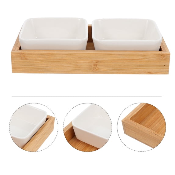 Mobutofu 1Pc Ceramic Fruit Plate with Multi-Grid Design, Household Tableware for Serving Snacks and Fruits
