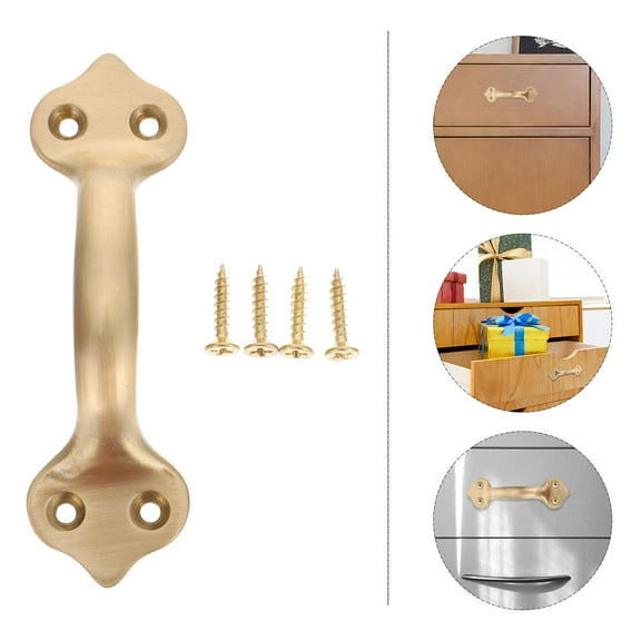 Mobutofu 1Pc Golden Rectangular Furniture Handle With 90mm Hole Distance Home Decoration