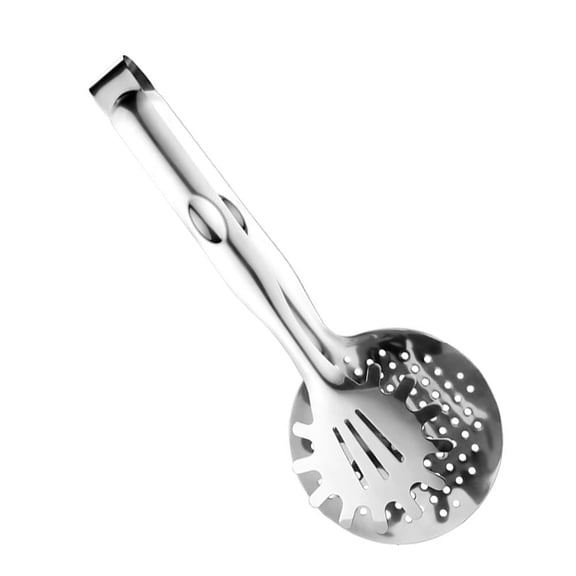Mobutofu Smooth Filter Spoon with Clip for Grilling 1Pack 12.4x4.7in Silver Stainless Steel