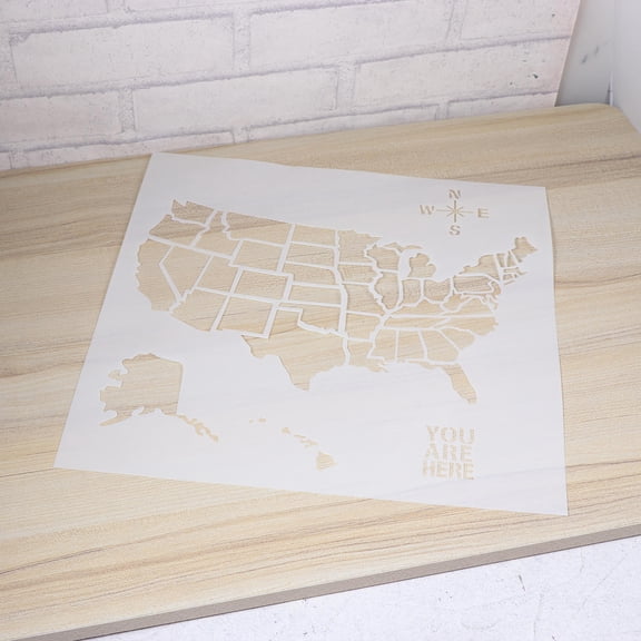 Mobutofu Multi-Color American Map Stencil Template for Wall Art, Painting on Flat , Home Decor, Craft Projects