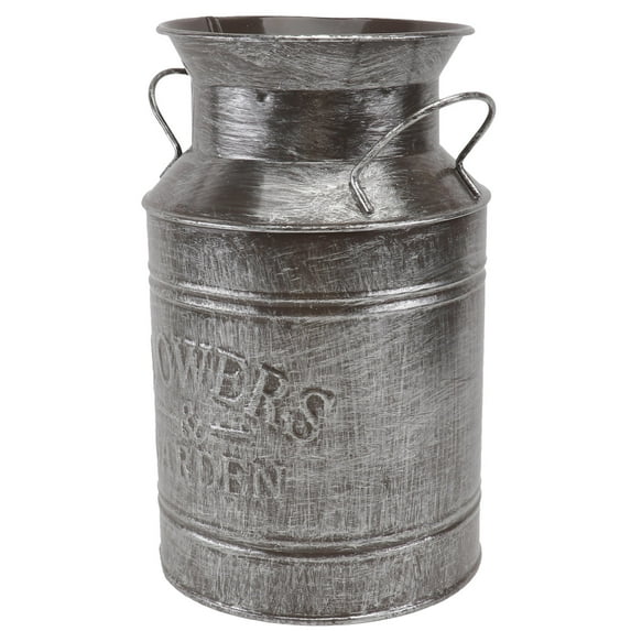 Mobutofu 1Pc Vintage Flower Vase in Cylindrical Shape for Home and Office Decor Silver 8.7x5.3x4.7in