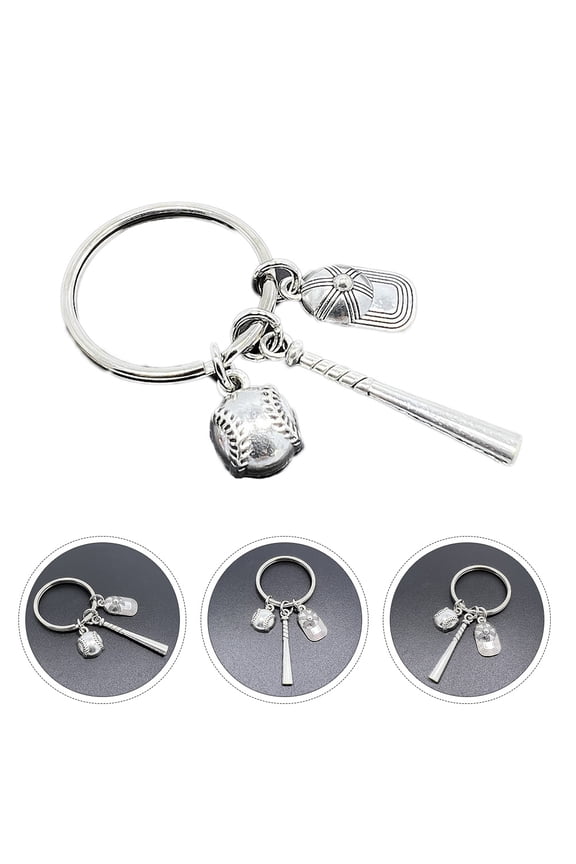 Baseball Keychain 1Pc Metal Bat Shape Key Simple Stylish Design for Men Women Everyday Use