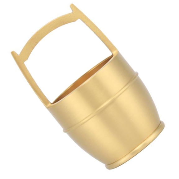 Mobutofu 1Pcs Brass Bucket Adornment Golden 8x5cm Decorative Bucket For Desktop Stationery Home And Office