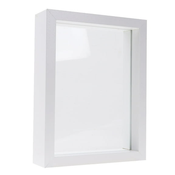 Mobutofu 1Pcs Double Sided Glass Frame White 8.06x6.52x1.57in Retro Design Storage Container
