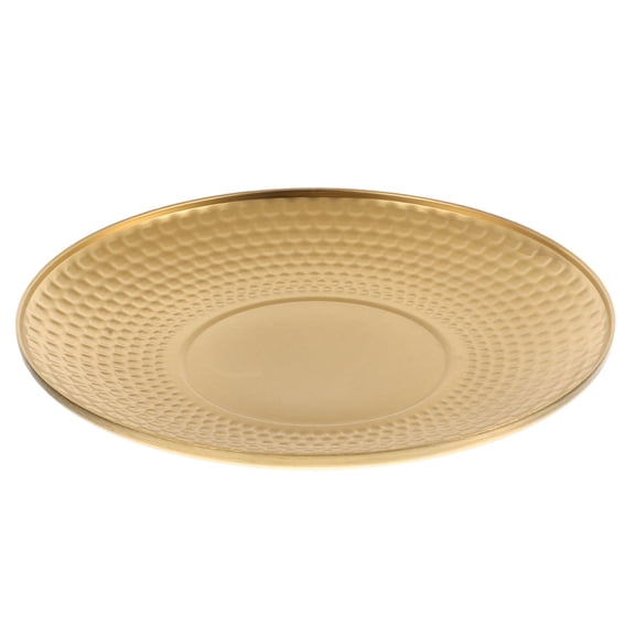 Mobutofu 1 Piece Fruit Serving Tray, Decorative Golden Vintage Style Tray 7.78x7.78x0.83 Inches for Parties and Special Occasions