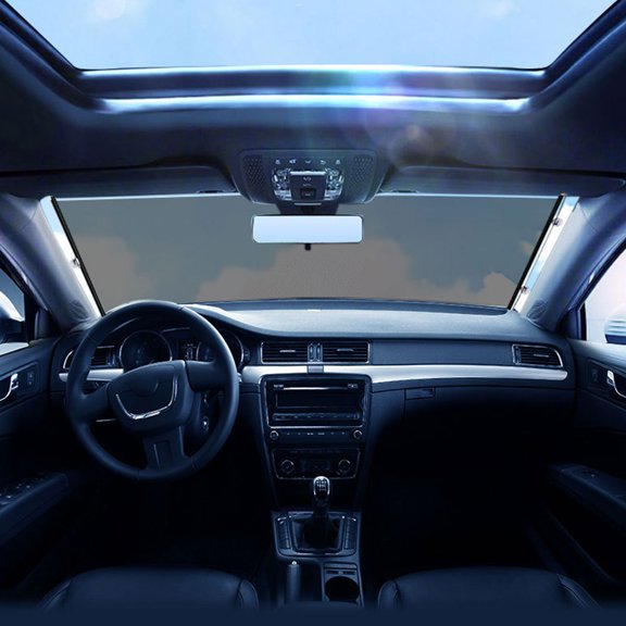 Mobutofu Retractable Car Sunshade for Front Windshield - Easy to Install, UV and Heat