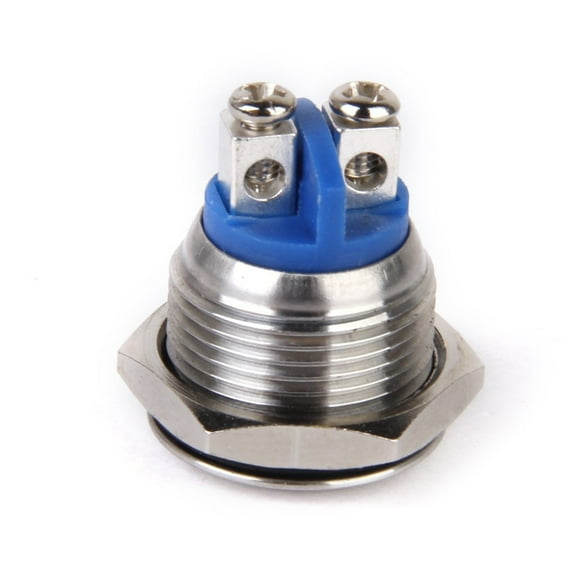 Mobutofu 1Pcs Silver Momentary Push Button for Home Use Waterproof Metal Horn Switch 2.30X1.90X1.90CM